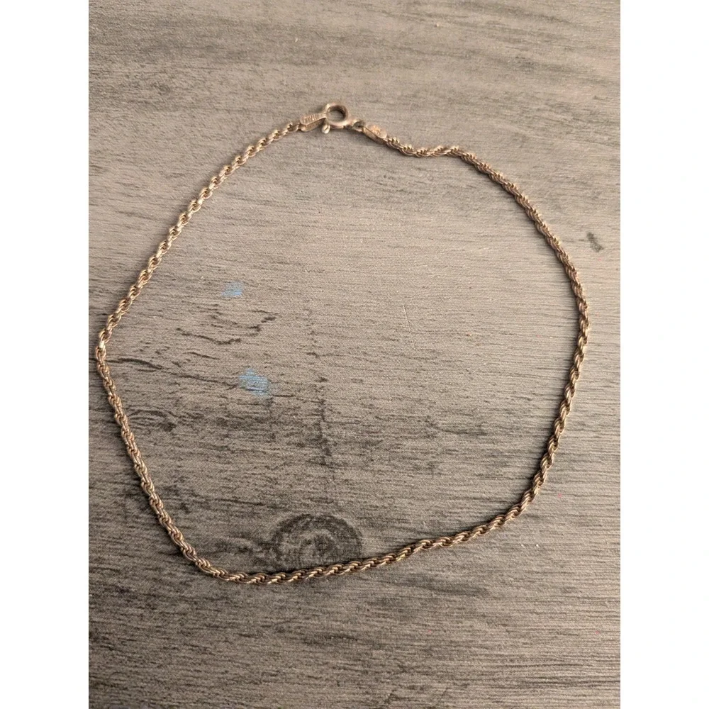 Vintage Sterling Silver Rope Chain Bracelet Italy 925 Men 7 Inch 2mm‎ Twisted